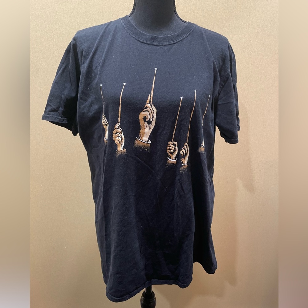 Harry Potter Unisex Mens Shirt L Hogwarts Wand Dumbledore Hermione Weasley